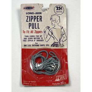 VTG PENN Long-Arm ZIPPER PULL Twin Cords for Dresses Tops Japan 2006 NOS NEW